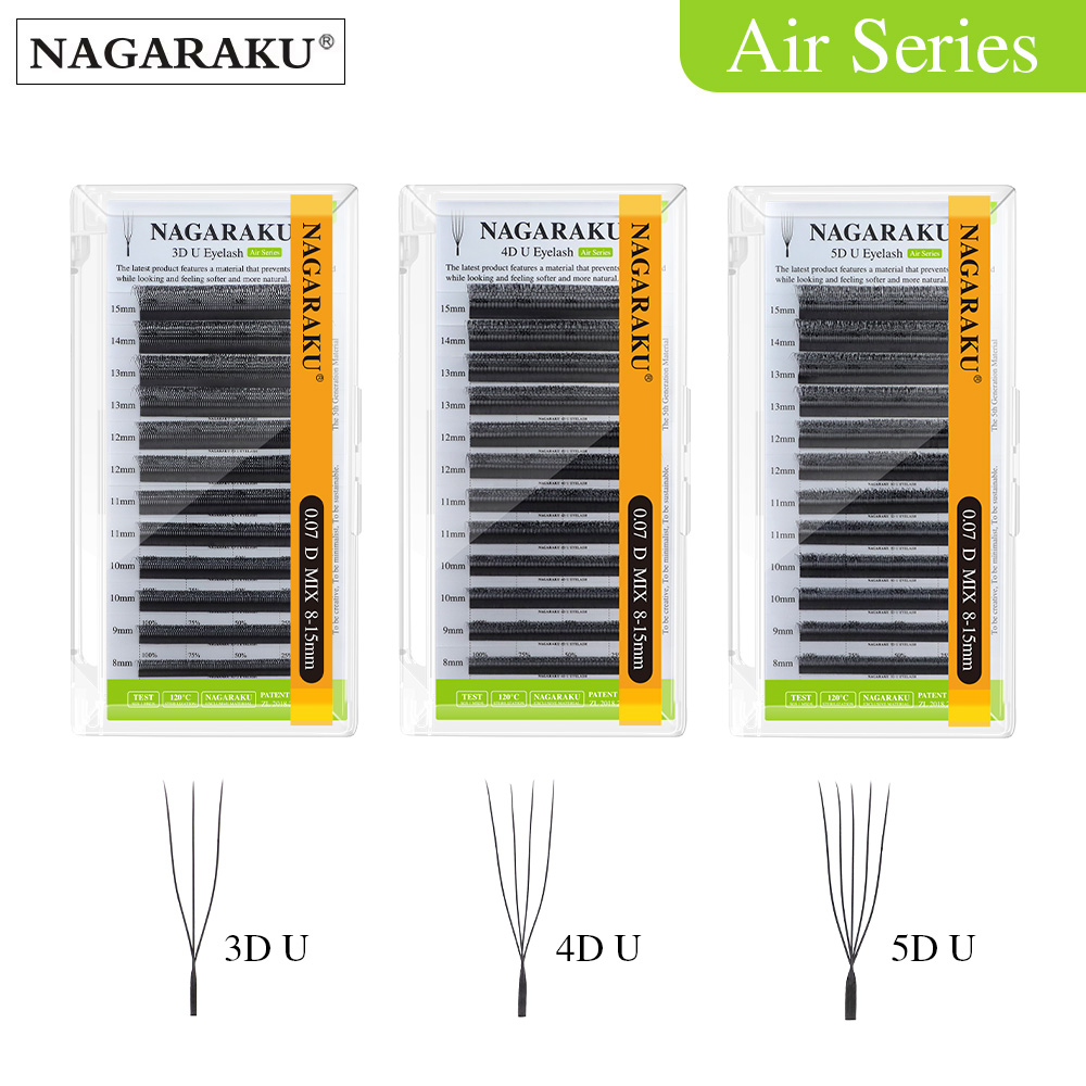 Eyelash Extension Human Hair - NAGARAKU U Şekli 3D/4D/5D Yumuşak Işık