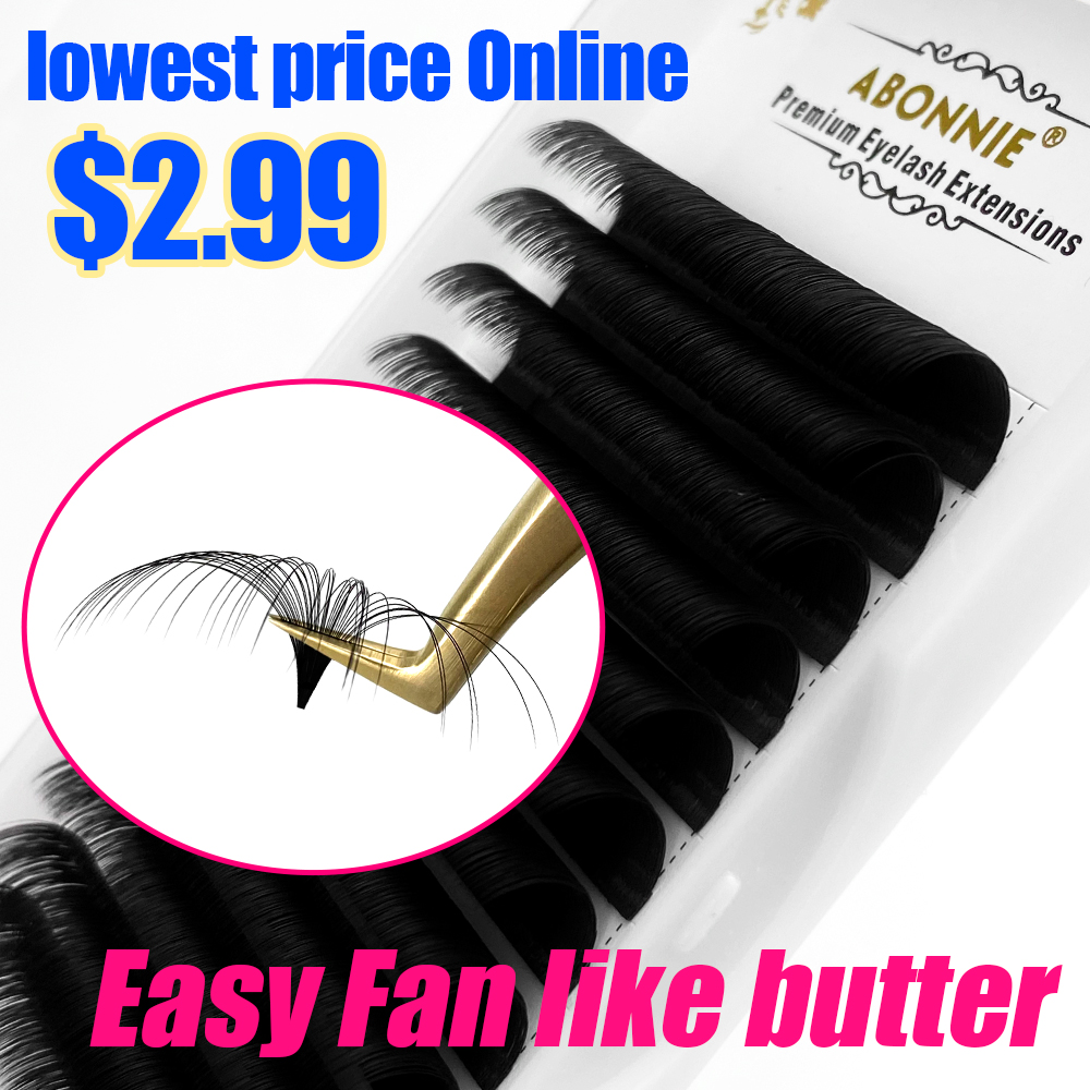 Eyelash Extension Human Hair - Abonnie 0.03-0.10mm Kolay Fan Kirpikler Mega