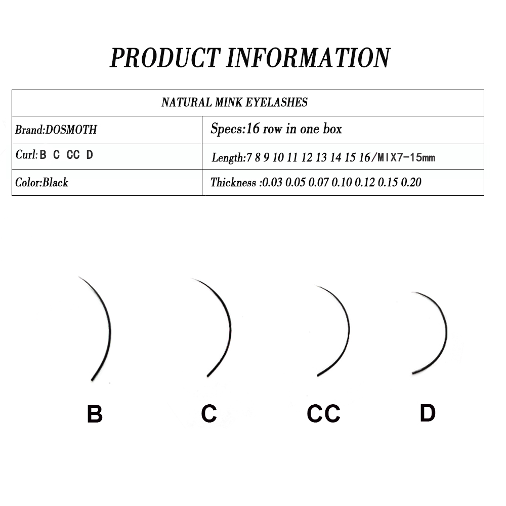DOSMOTH 10 kutuları 16 satır 7 - Eyelash Extension For Asian Eyes incelemesi ve fiyatı